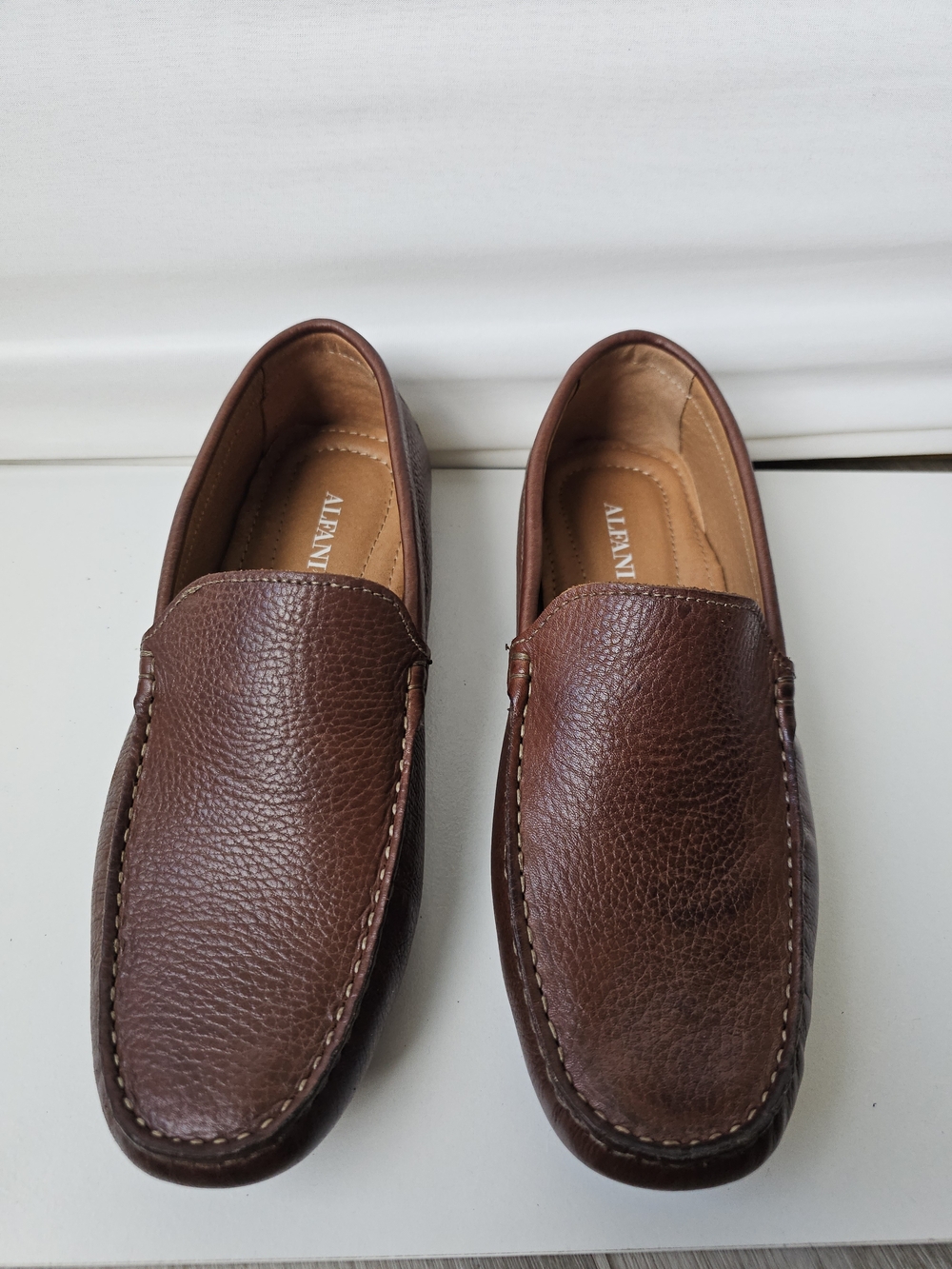 Alfani Men's Brown Leather Driving Loafers / Moccasins Size 8M